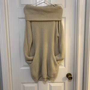 Oversized Turtleneck Cowlneck Sweater Dress